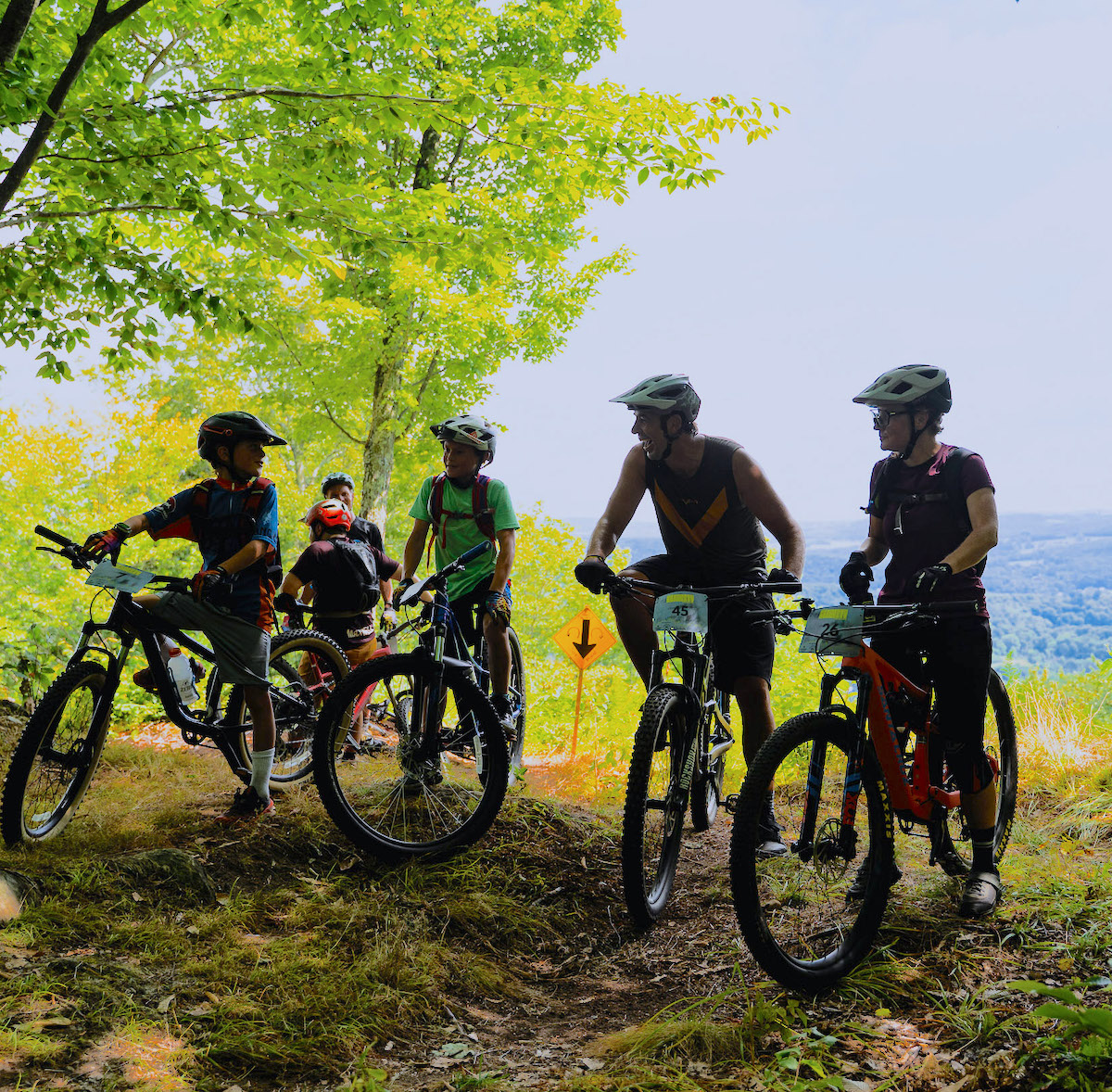 A group of mountain bikers on a Randolph trail.